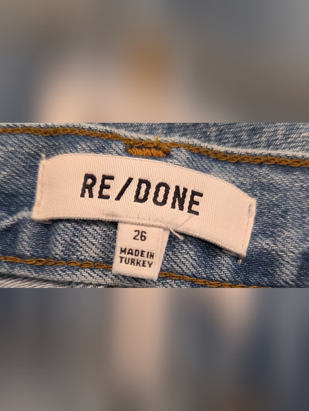 Re/Done Comfort Stretch High Rise Stove Pipe Jeans- In Medium Wash - Picture 2 of 13